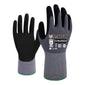 Manosun EUNU0620 Sandy Nitrile Palm Coated Grey/Black Grip Glove
