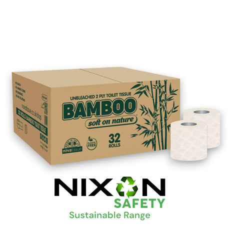 Soft on Nature 2 Ply Unbleached Bamboo Toilet Rolls Case of 32