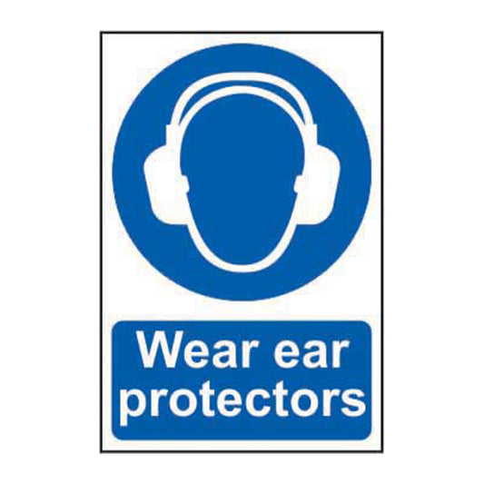Spectrum Industrial Wear Ear Protectors sign, Self Adhesive Rigid PP 200 x 300mm (0005)