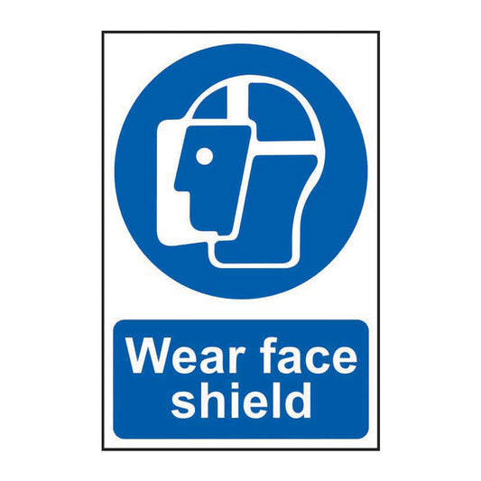 Spectrum Industrial Wear Face Shield sign, Self Adhesive Rigid PP 200 x 300mm (0009)
