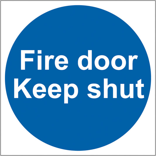 Spectrum Industrial Fire Door Keep Shut (Multipack of 10) sign, Self Adhesive Vinyl 100 x 100mm (0151V10)