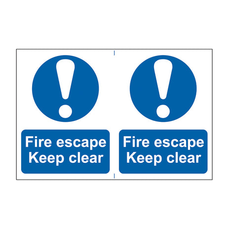 Spectrum Industrial Fire Escape Keep Clear Sign 0158