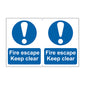 Spectrum Industrial Fire Escape Keep Clear Sign 0158