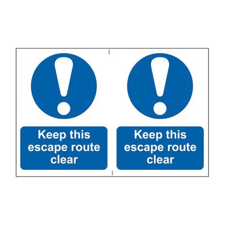 Spectrum Industrial Keep This Escape Route Clear Sign 0161