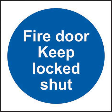 Spectrum Industrial Fire Door Keep Locked Shut (Multipack of 20) Sign 0153P20
