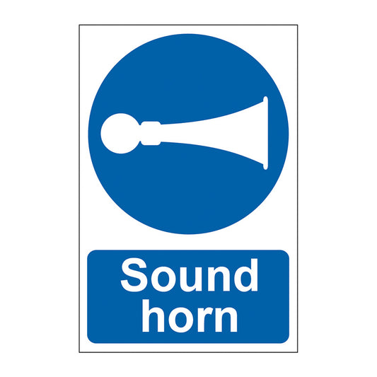 Spectrum Industrial Sound Horn sign, Self Adhesive Rigid PP 200 x 300mm (0250)