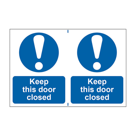 Spectrum Industrial Keep This Door Closed sign, Self Adhesive Rigid PP 300 x 200mm (0259)