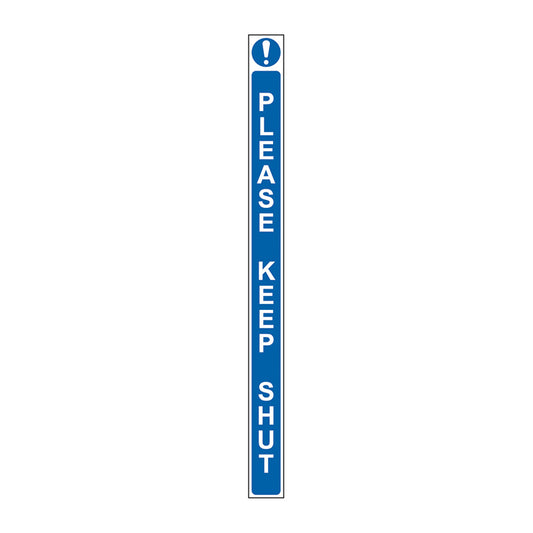 Spectrum Industrial Please Keep Shut sign, SAV Door Strip 34 x 450mm (0303)
