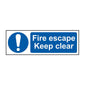 Spectrum Industrial Fire Escape Keep Clear Sign 0158