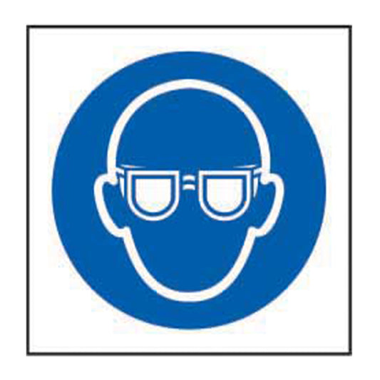 Spectrum Industrial Wear Eye Protection Symbol sign, Self Adhesive Vinyl 100 x 100mm (11316)