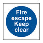 Spectrum Industrial Fire Escape Keep Clear Sign 0158