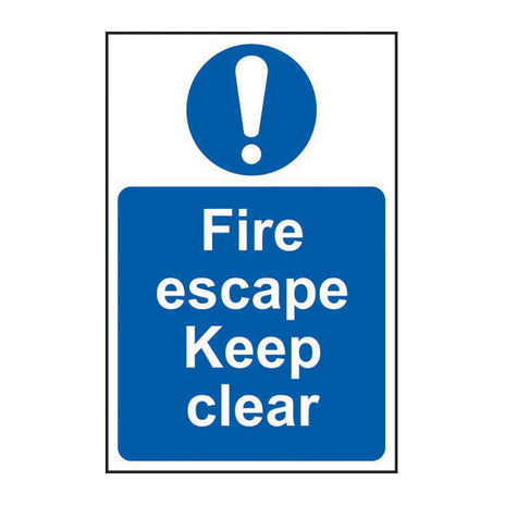 Spectrum Industrial Fire Escape Keep Clear Sign 0158
