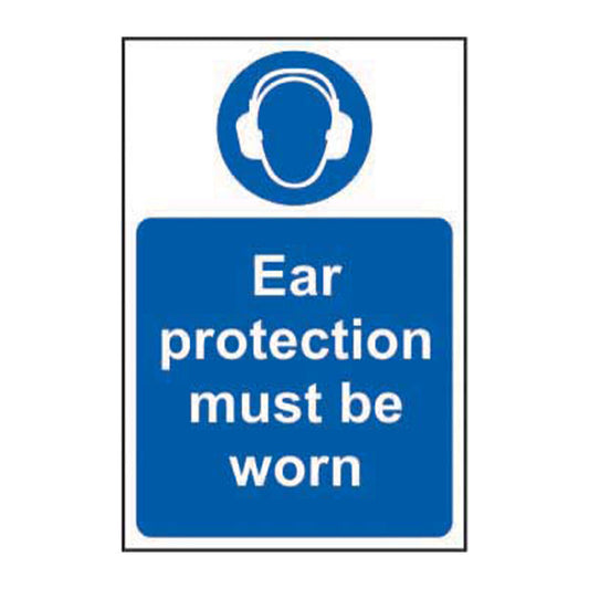 Spectrum Industrial Ear Protection Must Be Worn sign, 1.2mm Rigid PP 200 x 300mm (11447)