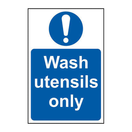 Spectrum Industrial Wash Utensils Only Sign 11476