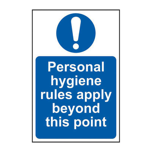 Spectrum Industrial Personal Hygiene Rules Apply Beyond This Point sign, Self Adhesive Vinyl 200 x 300mm (11488)