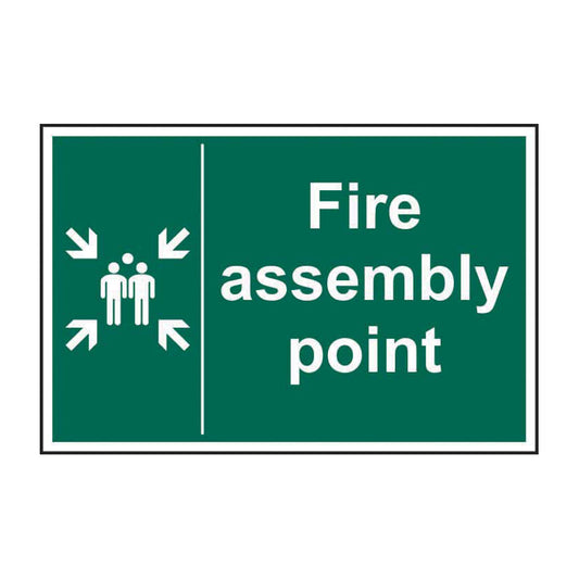 Spectrum Industrial Fire Assembly Point sign, 1.2mm Rigid PP 200 x 300mm (12029)