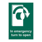 Spectrum Industrial In Emergency Turn to Open (Right) Sign 12036