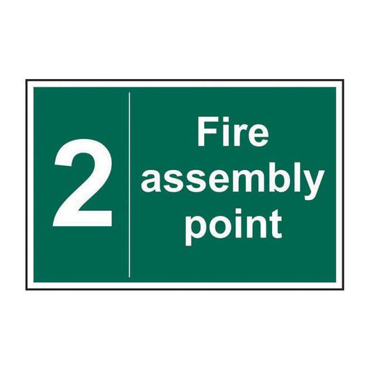 Spectrum Industrial Fire Assembly Point 2 sign, 1.2mm Rigid PP 300 x 200mm (12064)