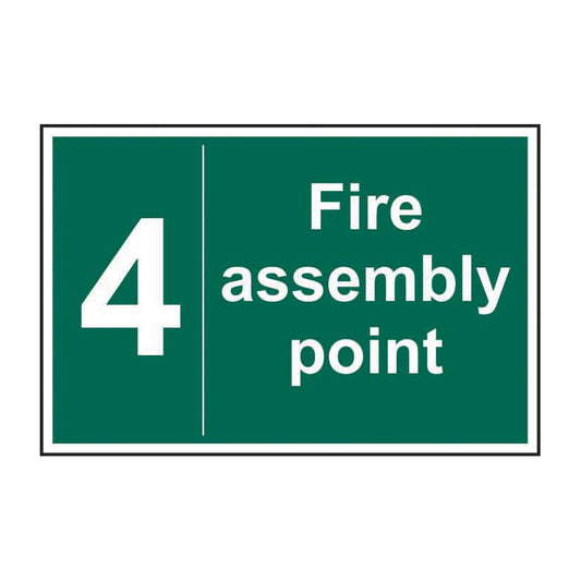 Spectrum Industrial Fire Assembly Point 4 sign, 1.2mm Rigid PP 600 x 400mm (12086)