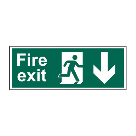 Spectrum Industrial Fire Exit (Man Arrow Down) Sign 12097