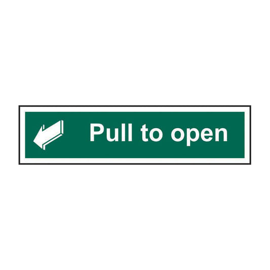Spectrum Industrial Pull to Open sign, Self Adhesive Vinyl 300 x 75mm (12144)