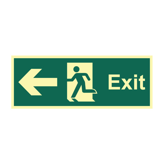 Spectrum Industrial Exit Arrow Left- PHO (400 X 150mm) sign, Standard One Size (13370)