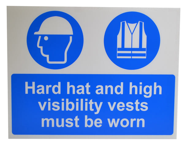 Spectrum Industrial Hard Hat & High Visibility Vests Must Be Worn Sign 13888