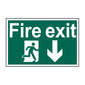 Spectrum Industrial Fire Exit Arrow Down Sign 13967