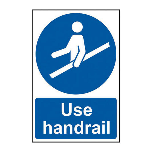 Spectrum Industrial Use Handrail sign, Self Adhesive Vinyl 200 x 300mm (14197)