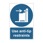 Spectrum Industrial Use Anti-tip Restraints Sign 14199