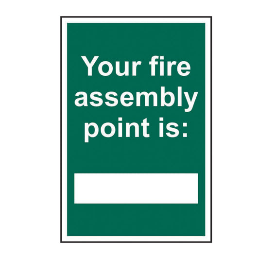 Spectrum Industrial Your Fire Assembly Point Is sign, Self Adhesive Vinyl 300 x 200mm (14275)