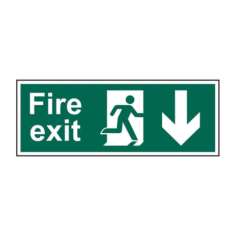 Spectrum Industrial Fire Exit Running Man Arrow Down Sign 1503