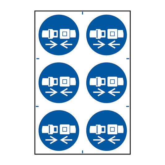 Spectrum Industrial Seatbelts Must Be Worn Symbols sign, Self Adhesive Vinyl 200 x 300mm (14880)