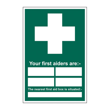 Spectrum Industrial Your First Aiders Are Sign 14978