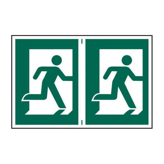 Spectrum Industrial Man Running Right sign, Self Adhesive Rigid PP 300 x 200mm (1498)