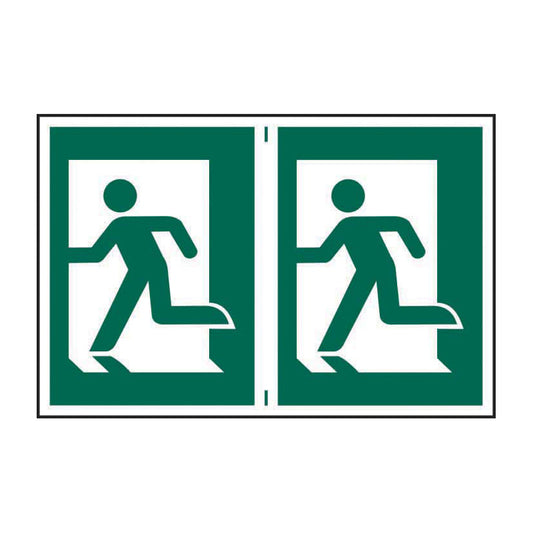 Spectrum Industrial Man Running Left sign, Self Adhesive Rigid PP 300 x 200mm (1499)