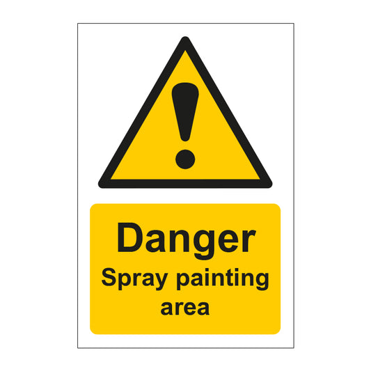 Spectrum Industrial Danger Spray Painting Area sign, Self Adhesive Rigid PP 200 x 300mm (15006)