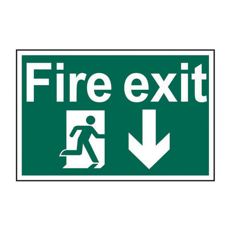 Spectrum Industrial Fire Exit Running Man Arrow Down Sign 1503