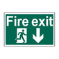 Spectrum Industrial Fire Exit Running Man Arrow Down Sign 1503