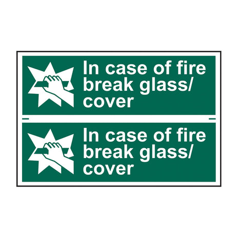 Spectrum Industrial In Case of Fire Break Glass/cover Sign 1525