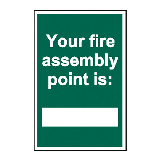 Spectrum Industrial Your Fire Assembly Point Is: sign, Self Adhesive Rigid PP 200 x 300mm (1526)