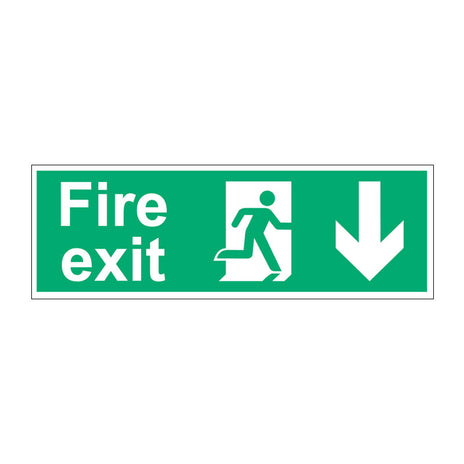 Spectrum Industrial Fire Exit (Man Arrow Down) Sign 12097