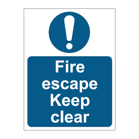 Spectrum Industrial Fire Escape Keep Clear Sign 0158