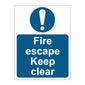 Spectrum Industrial Fire Escape Keep Clear Sign 0158