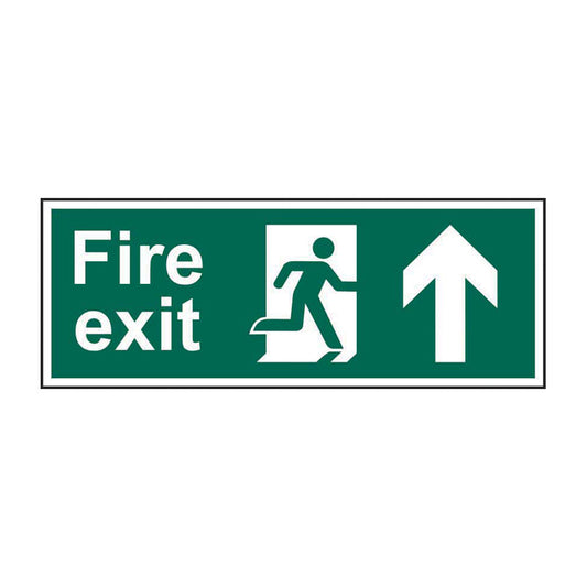 Spectrum Industrial Fire Exit Running Man Arrow Up SAPP (400 X 150mm) sign, Standard One Size (1684)