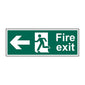 Spectrum Industrial Fire Exit Running Man Arrow Left SAPP (400 X 150mm) Sign 1685