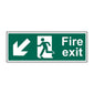 Spectrum Industrial Fire Exit Running Man Arrow Down/left SAPP (400 X 150mm) Sign 1687