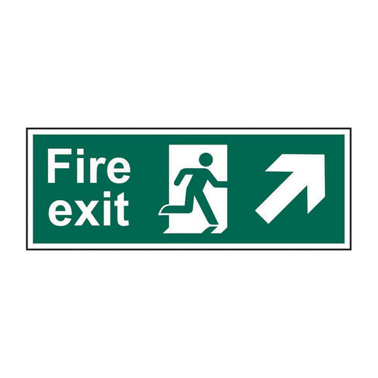 Spectrum Industrial Fire Exit Running Man Arrow Up/right SAPP (400 X 150mm) sign, Standard One Size (1688)