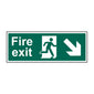 Spectrum Industrial Fire Exit Running Man Arrow Down/right SAPP (400 X 150mm) Sign 1690