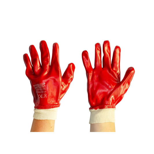 Scudo PVC Knitwrist Glove Red